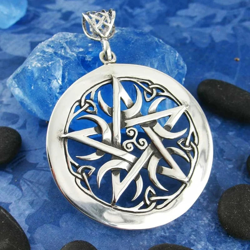 Crescent Moon Pentacle Necklace