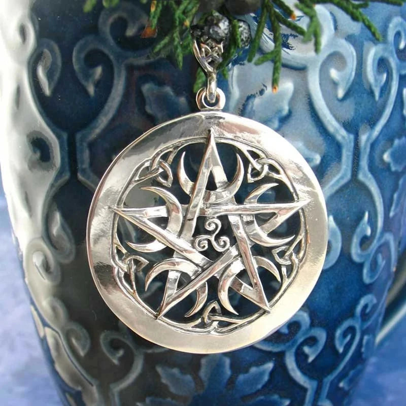 Crescent Moon Pentacle Necklace