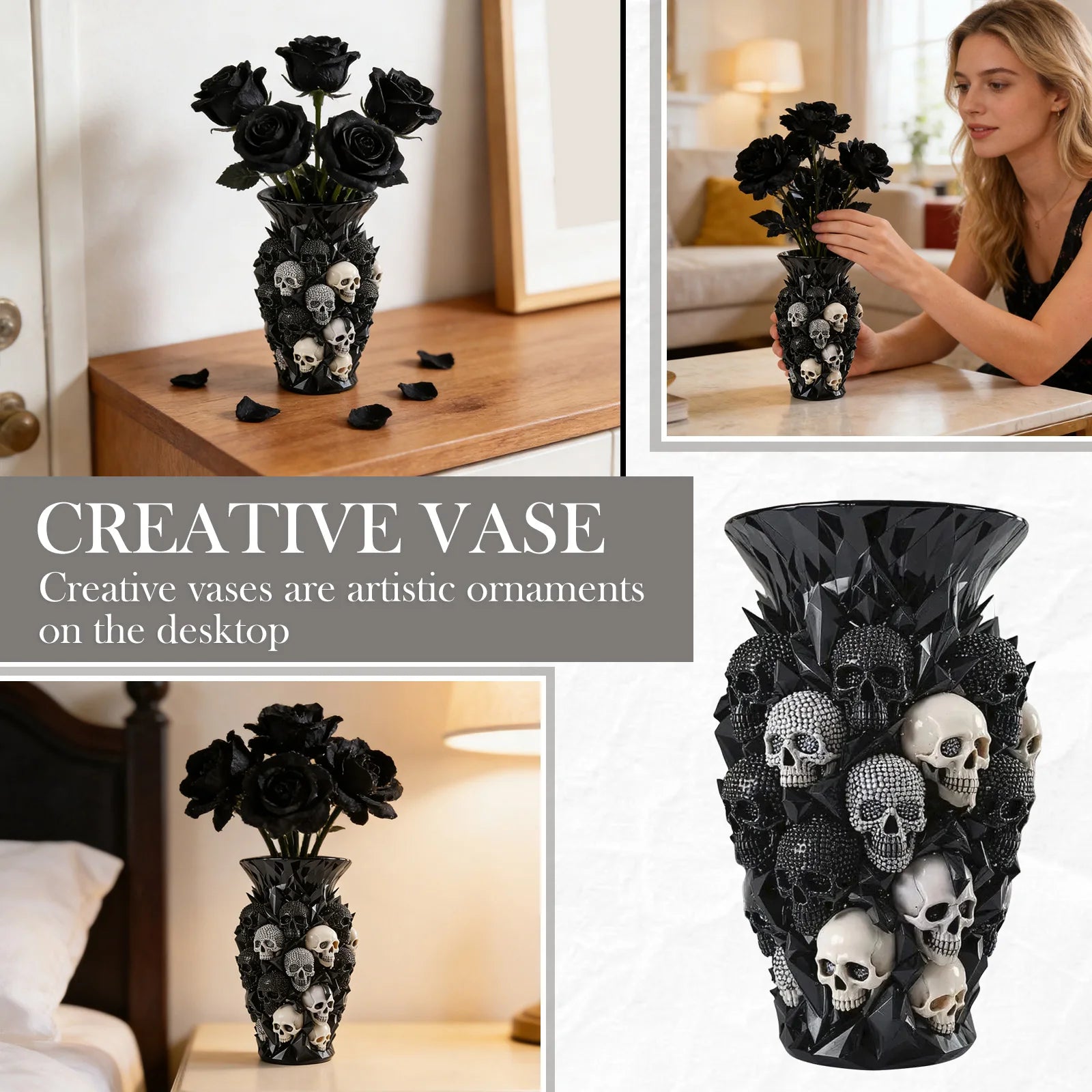 Gothic Skull Vase