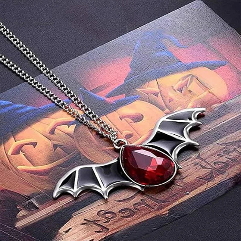Black Bat Pendant Necklace