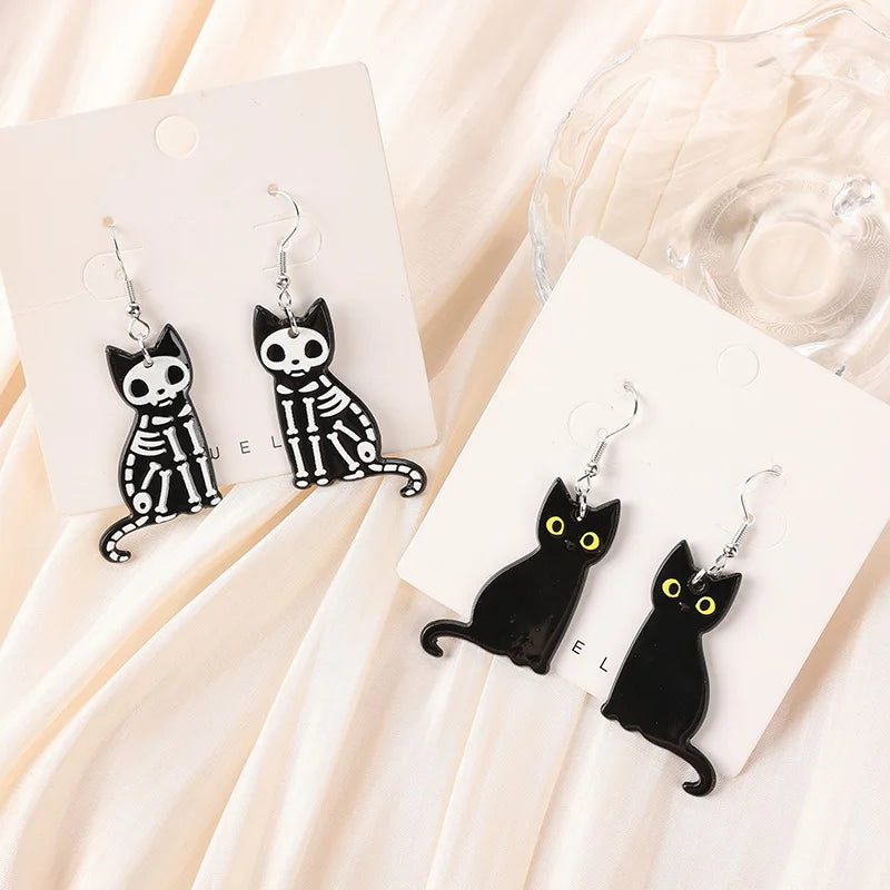 Acrylic Skull Drop Earrings