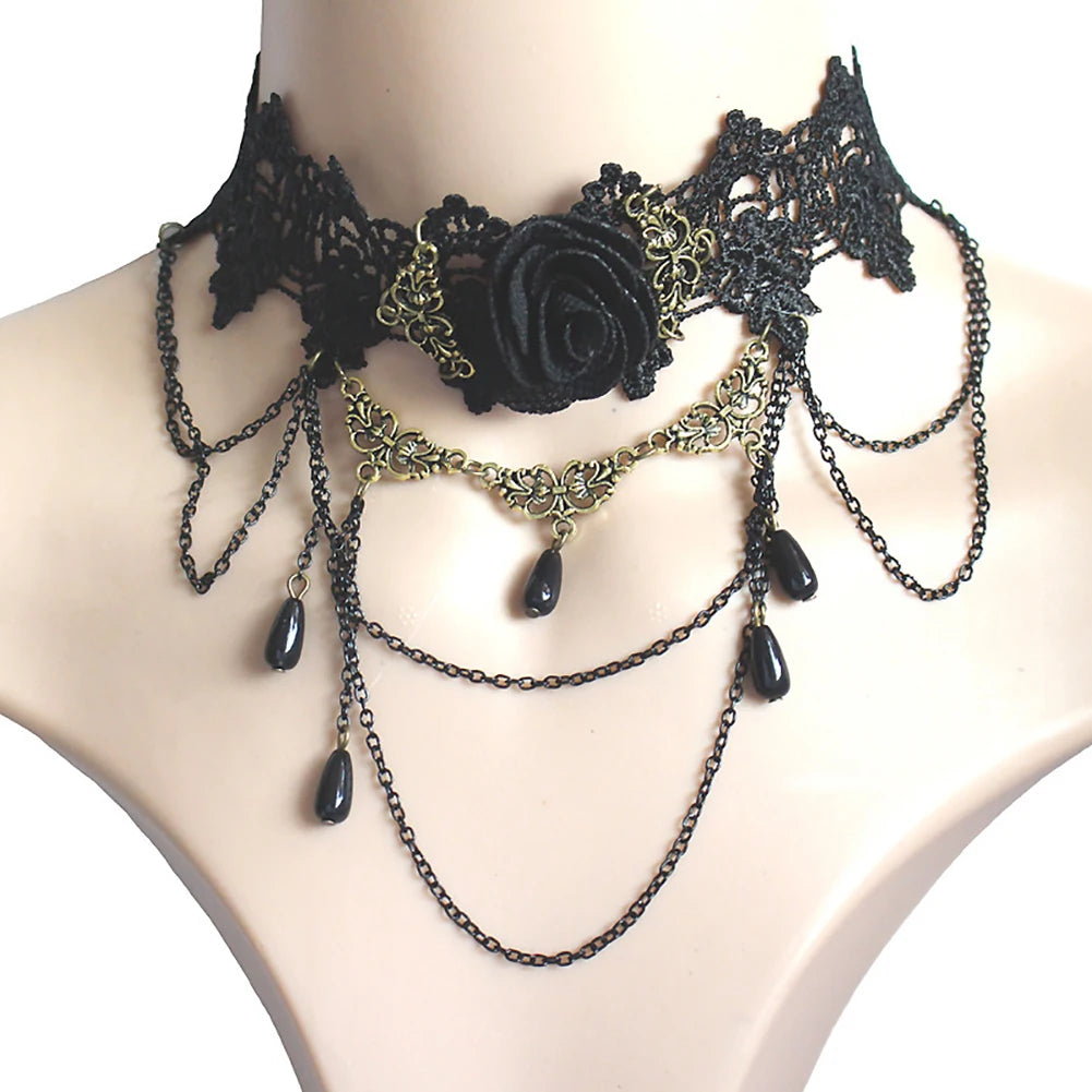 Victorian Black Lace Choker