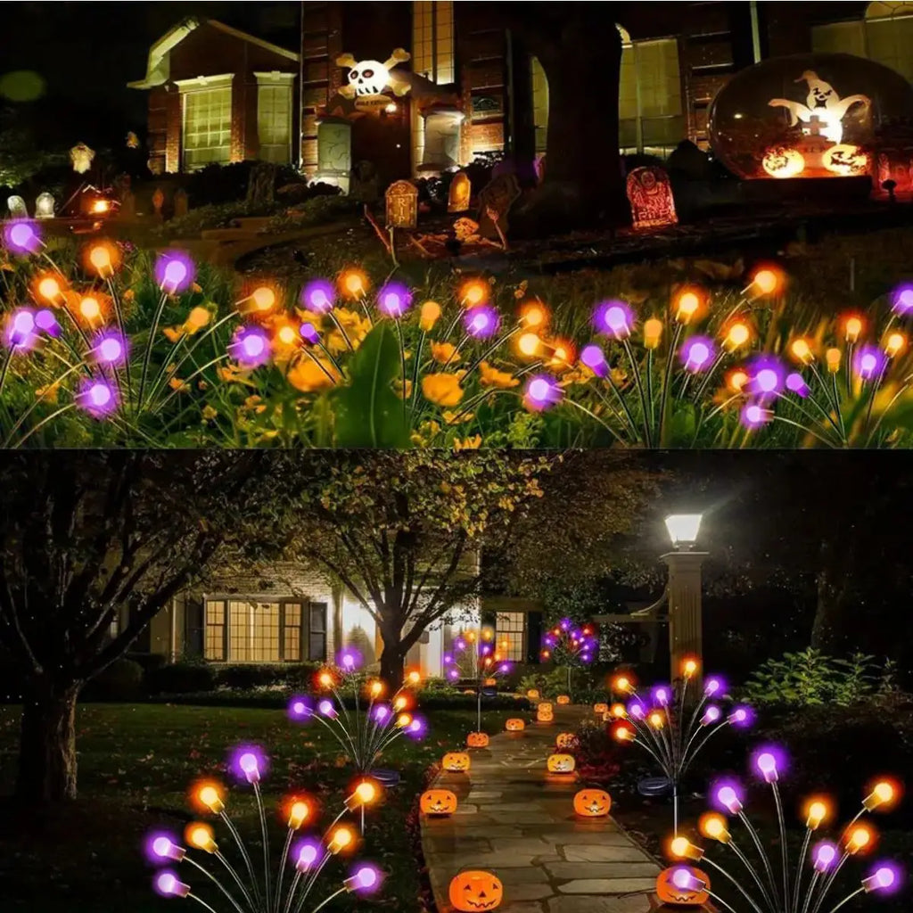 Solar Purple & Orange Firefly Lights