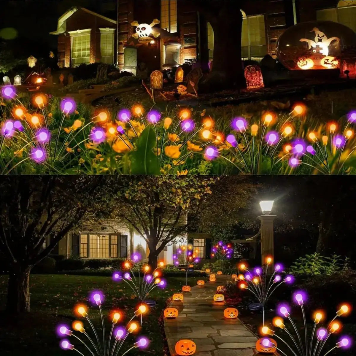Solar Purple & Orange Firefly Lights