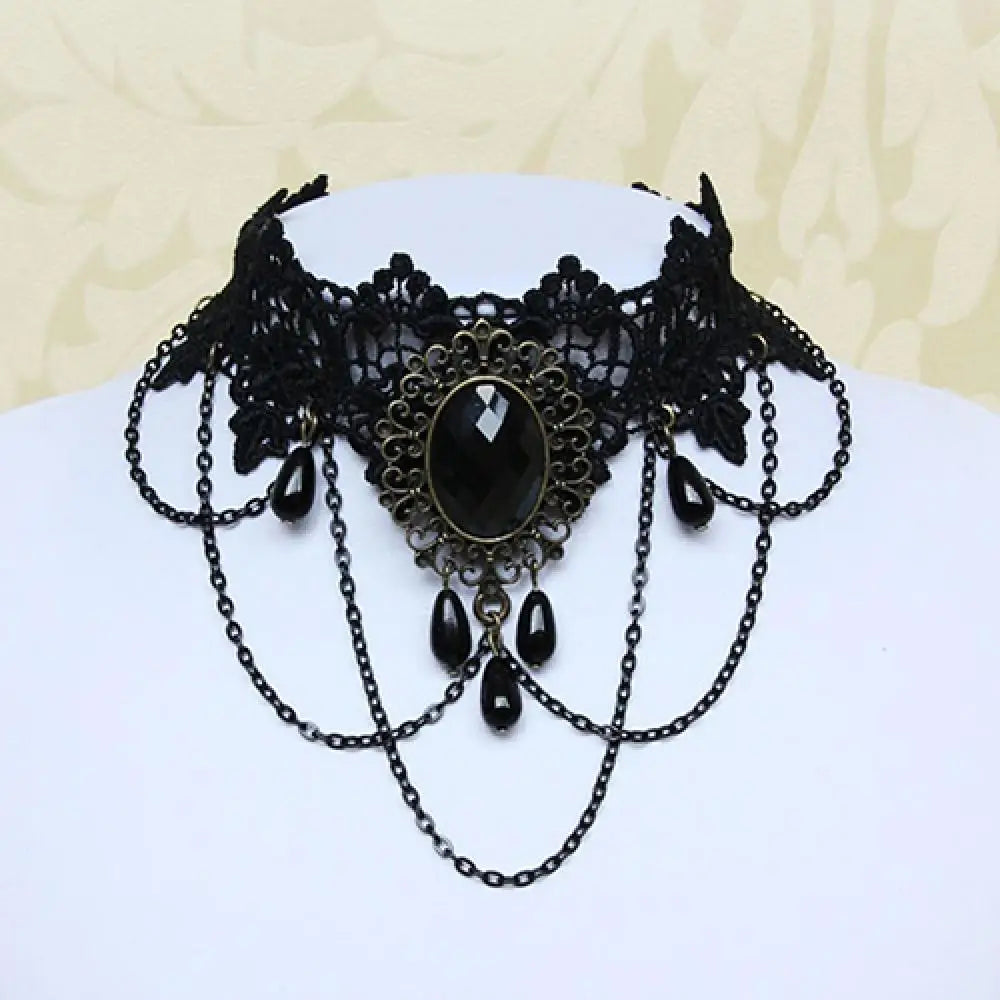 Victorian Black Lace Choker