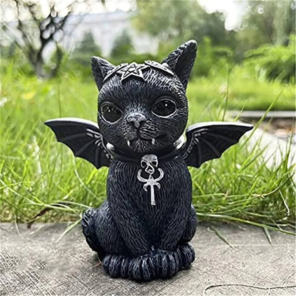 Witch Cat Figurine Desk Ornament
