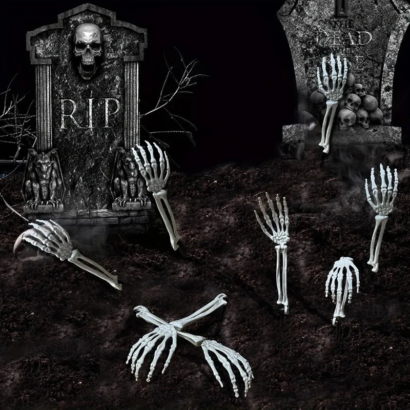 1-6pc Skeleton Hand Yard Stakes