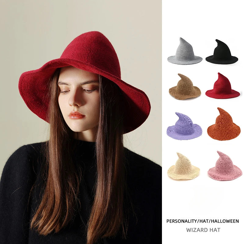 Vintage Wool Knit Witch Hat