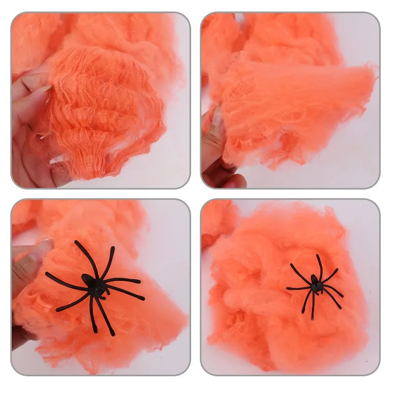 Stretchy Spider Web with Spiders