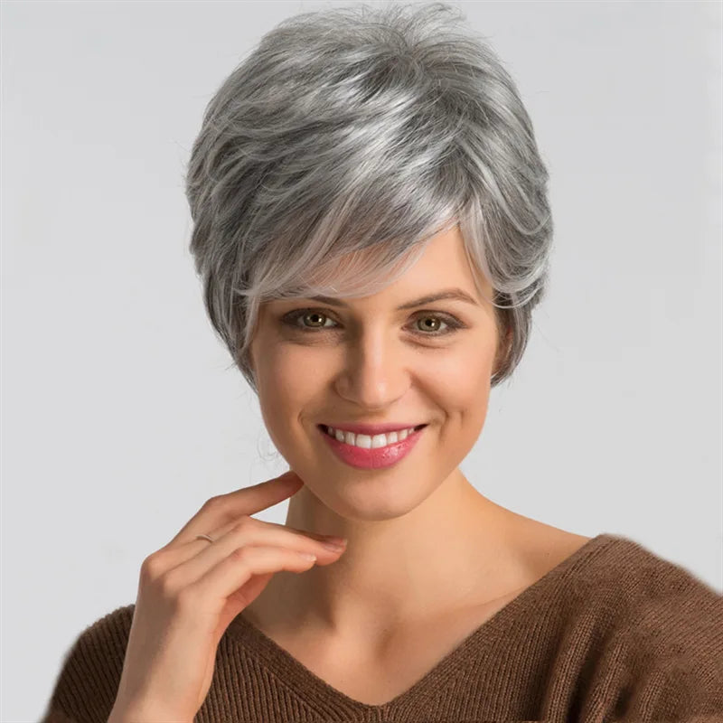 Grandma Grey Short Wig