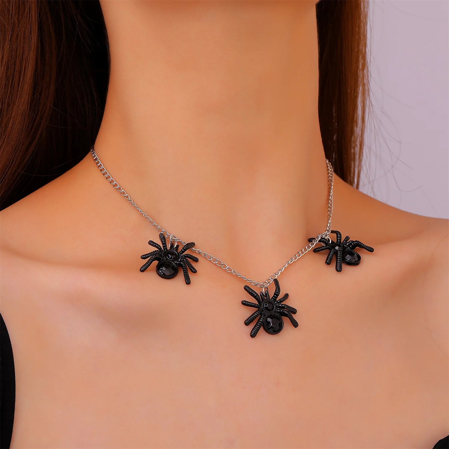 Spider Crystal Beaded Necklace