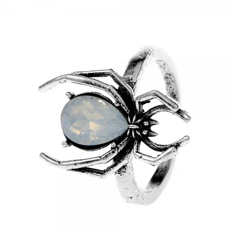 Crystal Ball Spider Ring