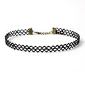 Black Tattoo-Lace Choker (Diamond Weave)