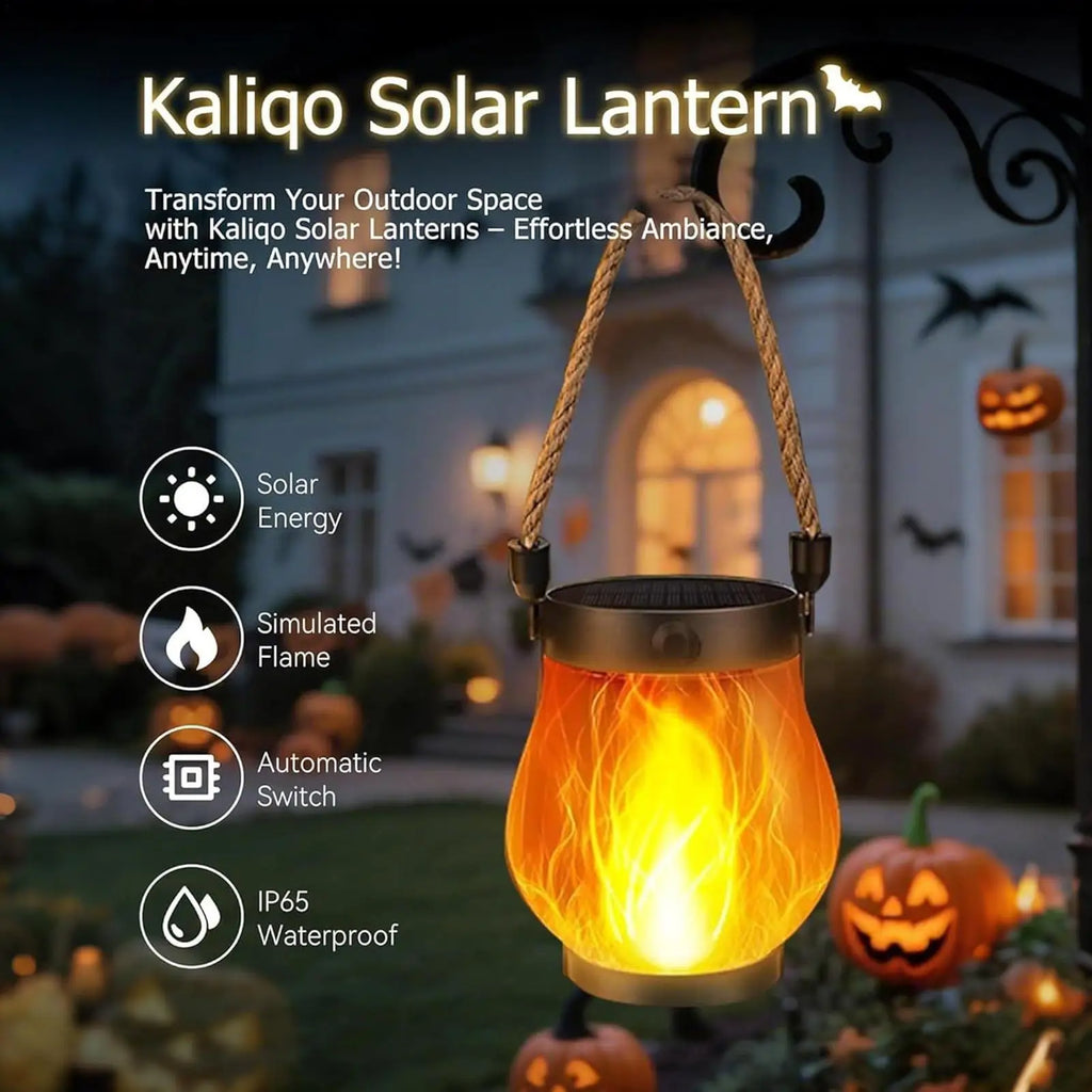 Solar Flame-Effect Hanging Lantern