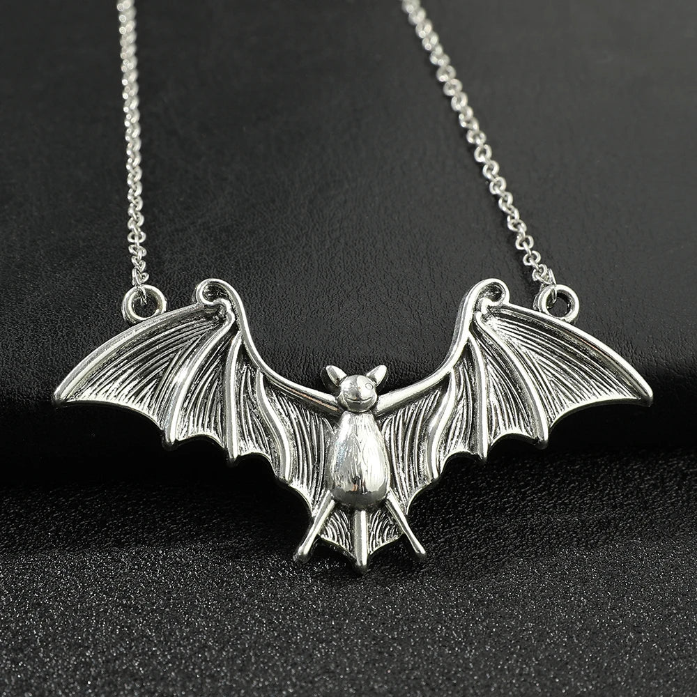 Winged Bat Pendant Necklace