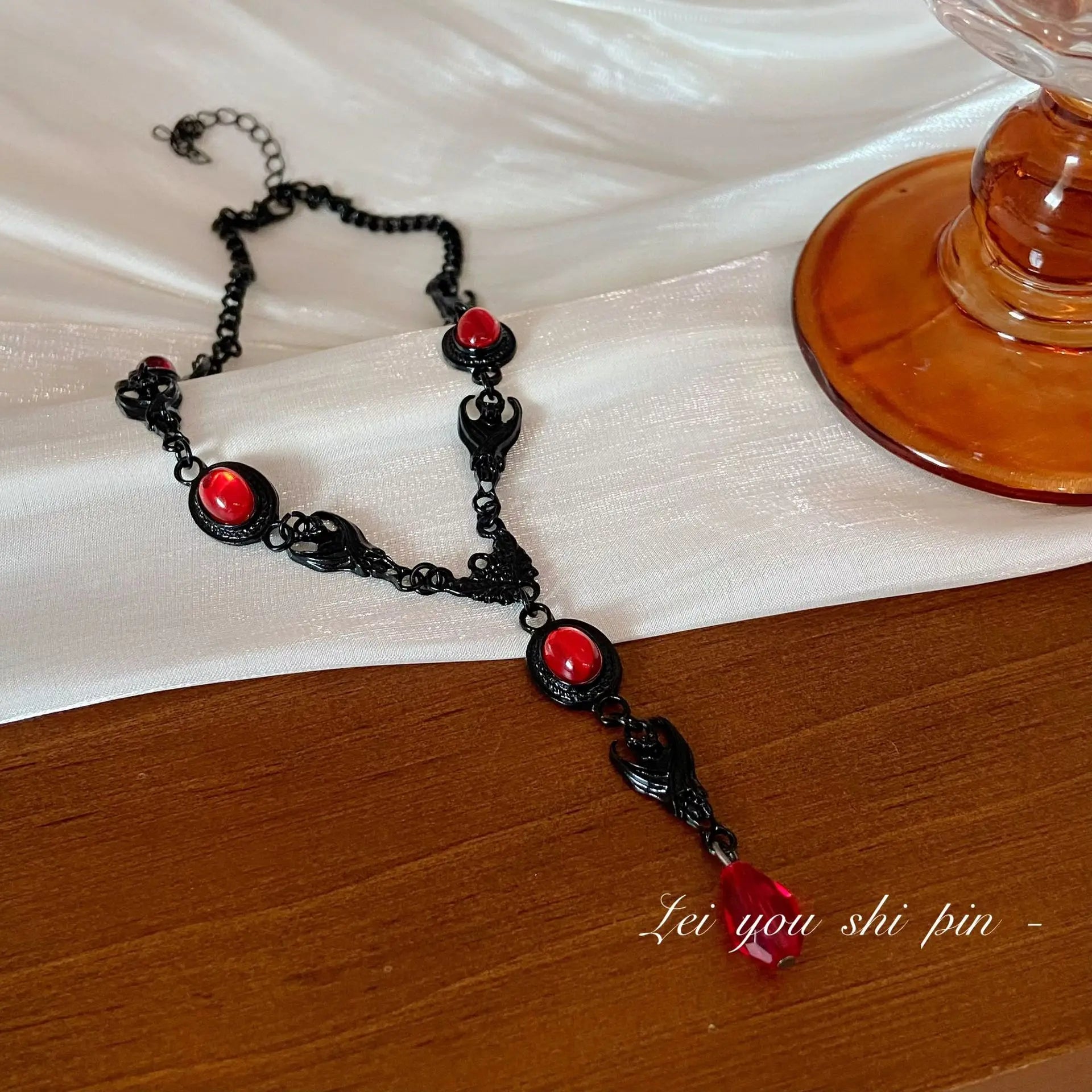 Blood Drop Bat Necklace