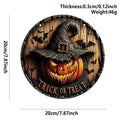 Round Wood Sign — Pumpkin & Ghost