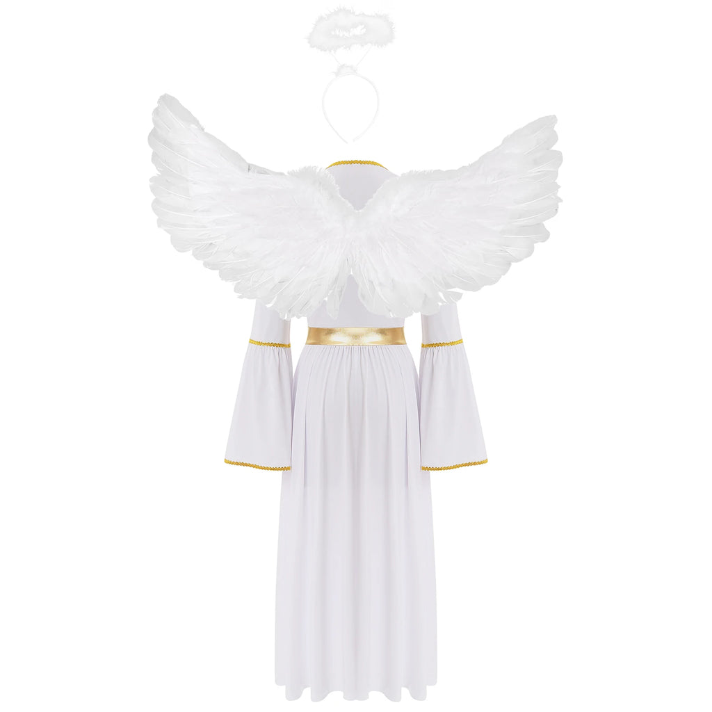 Gold-Trim Angel Costume (3-Piece)