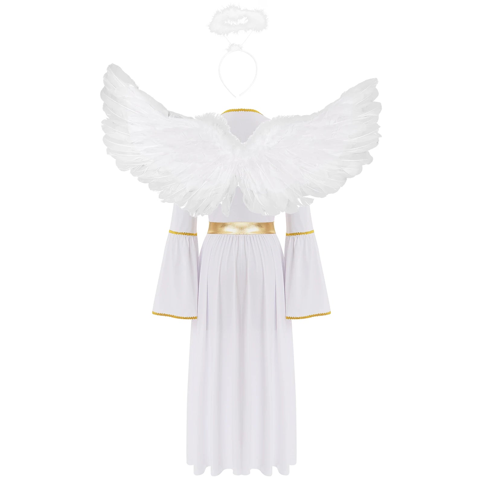 Gold-Trim Angel Costume (3-Piece)