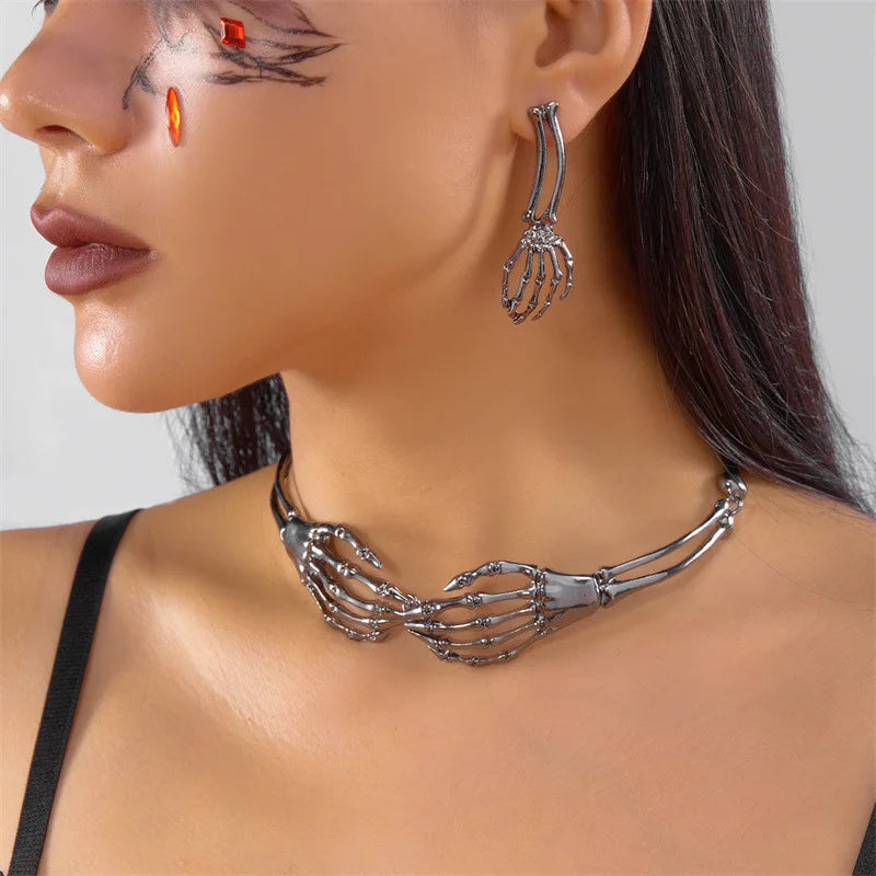 Gothic Skeleton Bone Jewelry Set
