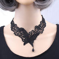 Black Lace Teardrop Pendant Choker