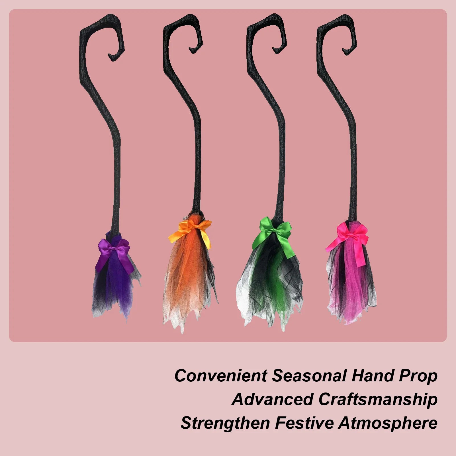 Witch Broom with Ribbon (Portable)