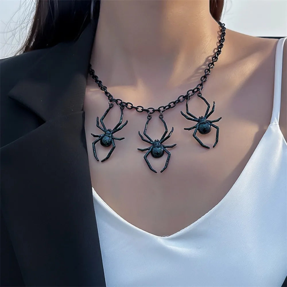 Spider Crystal Beaded Necklace