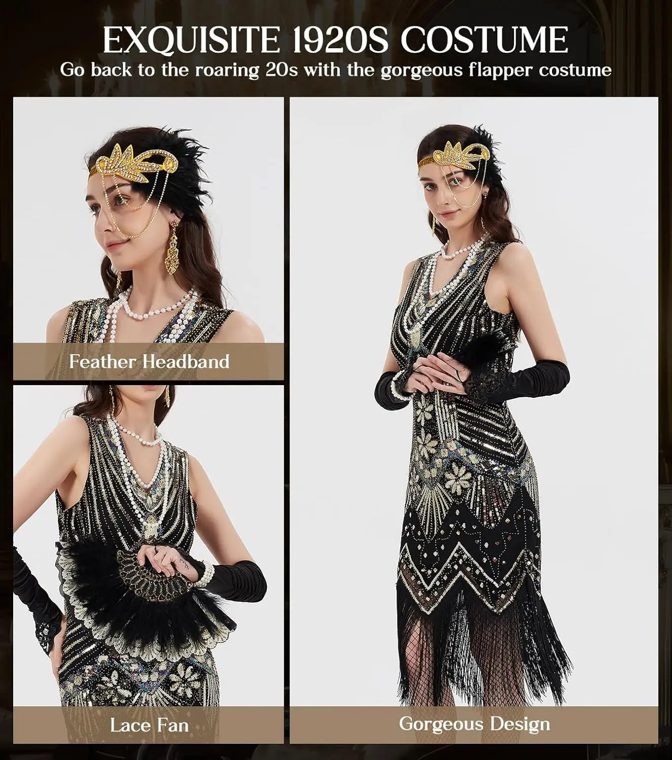 Fringed Sequin Flapper Dress