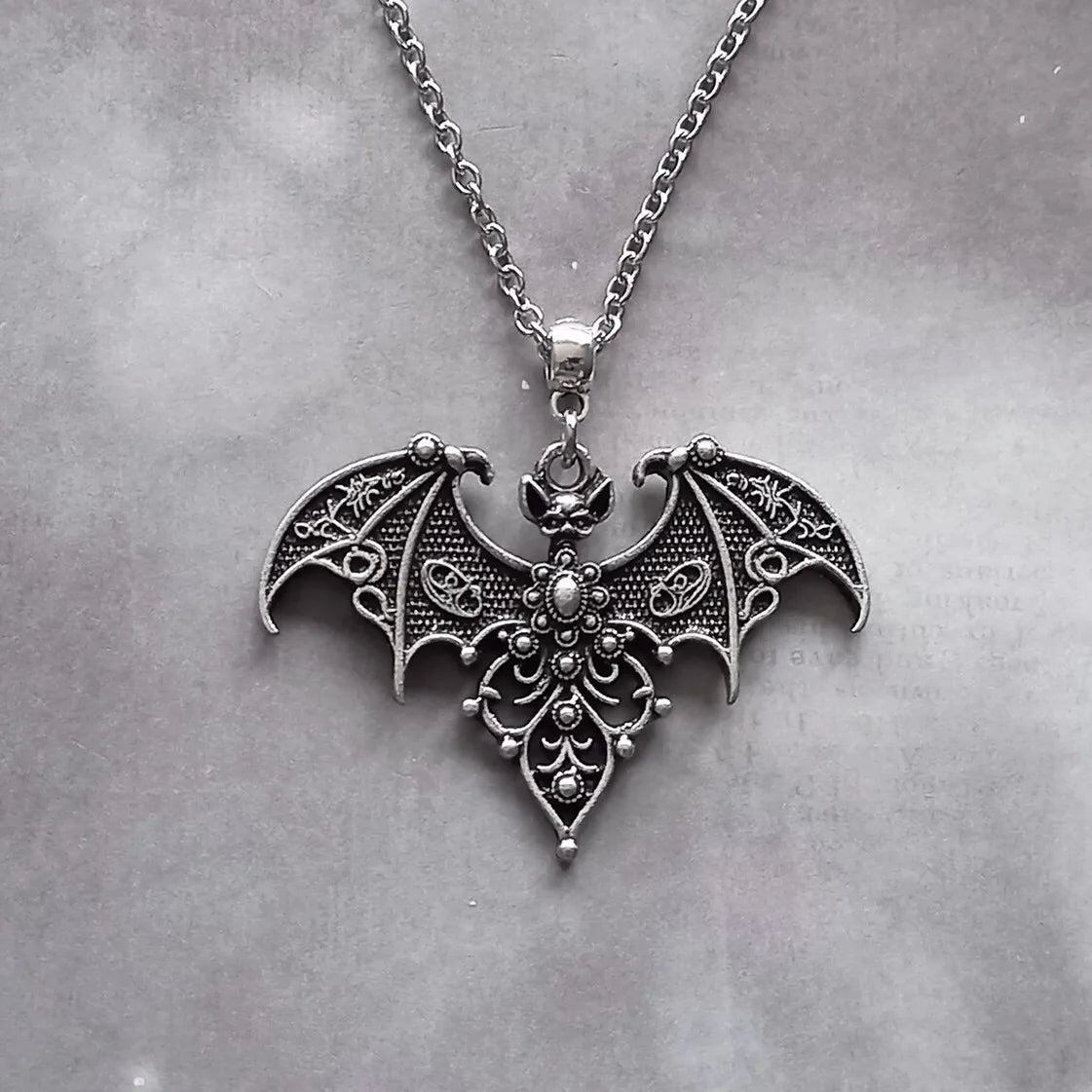 Mystical Bat Pendant Necklace