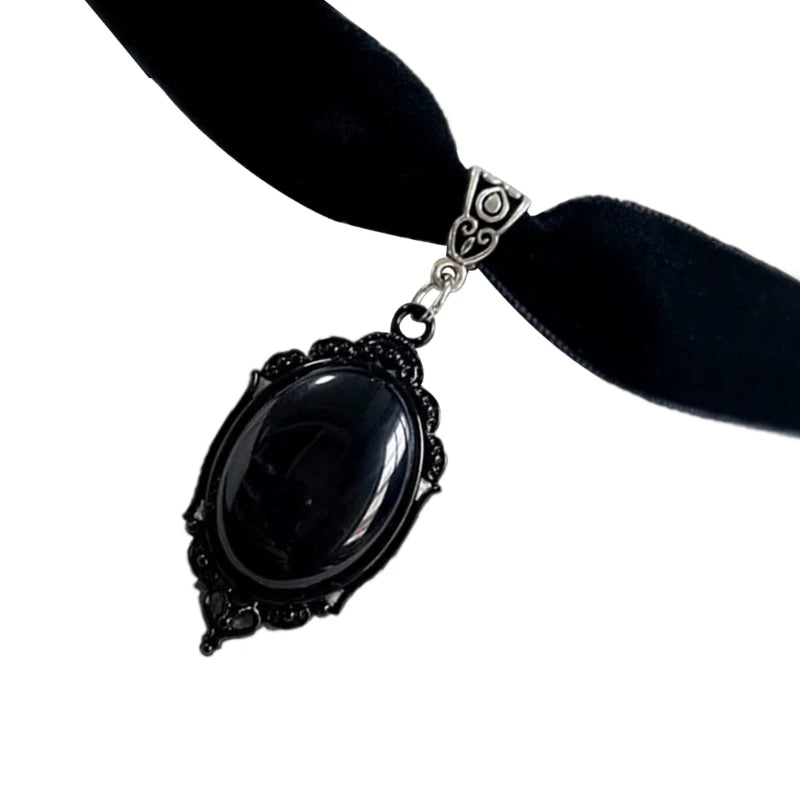 Vintage Embossed Charm Choker