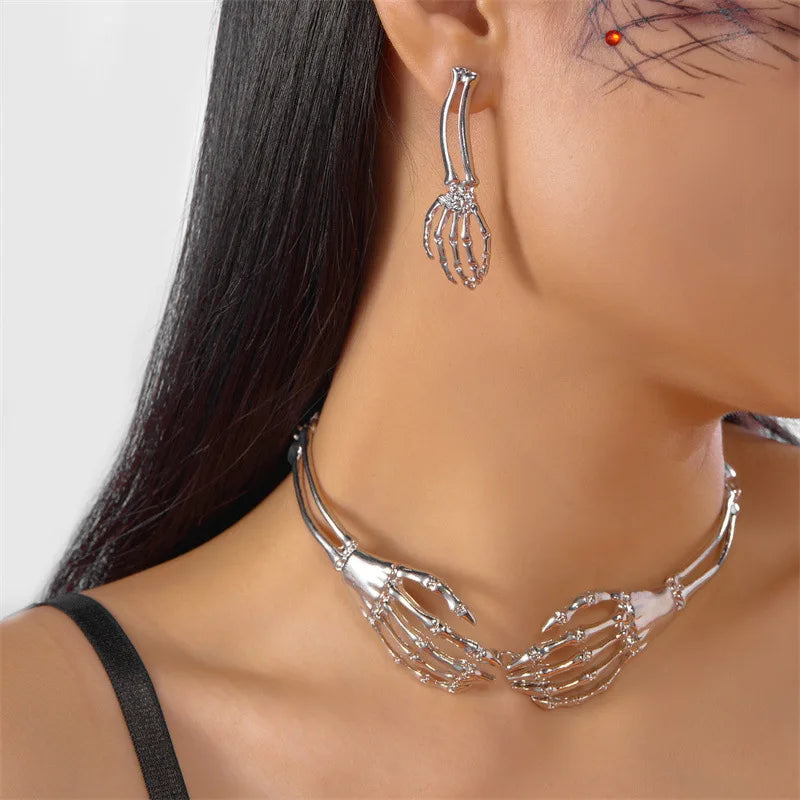 Gothic Skeleton Bone Jewelry Set