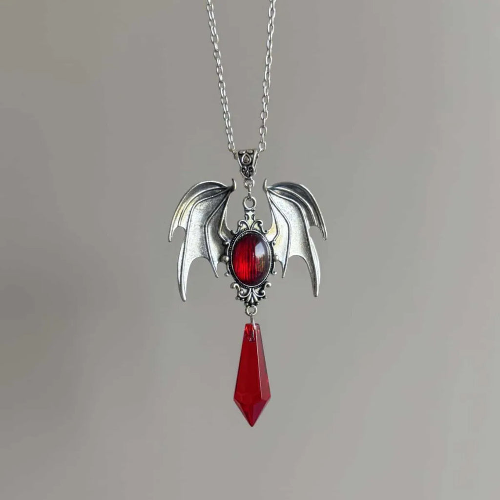 Vampire Bat Cameo Necklace
