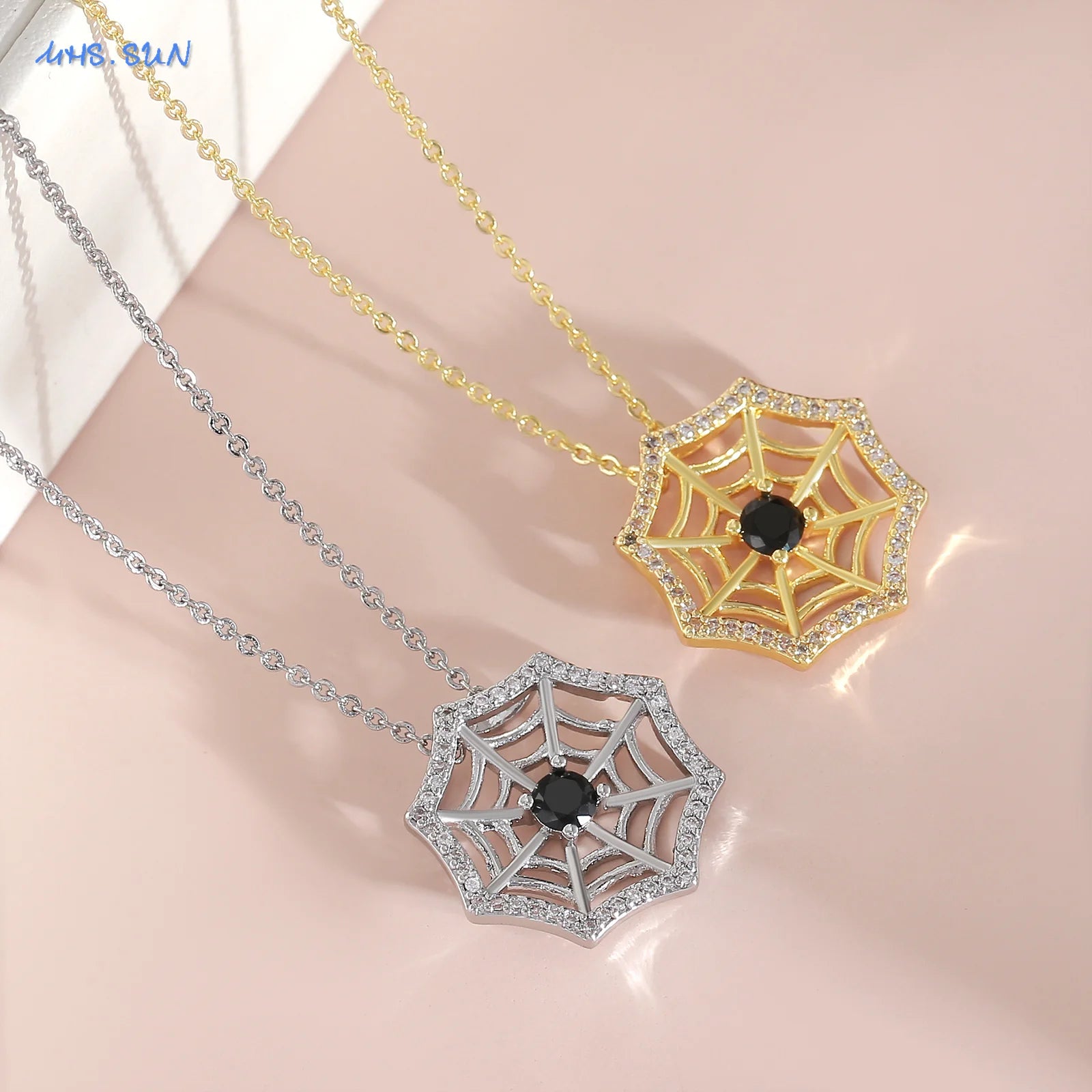Gold Spider Web Necklace
