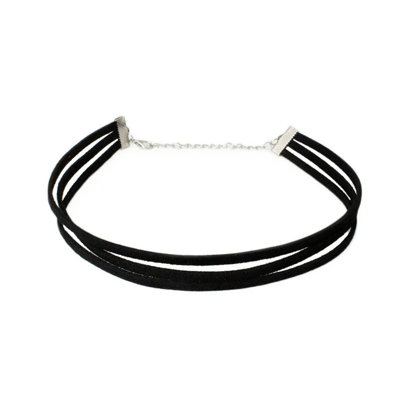 Black Triple-Strand Choker