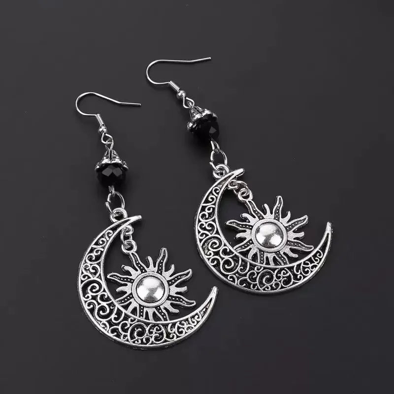 Moon & Sun Pentagram Earrings