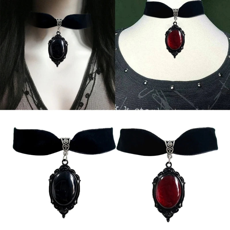 Vintage Embossed Charm Choker