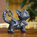 Mystical Black Cat Gothic Statue