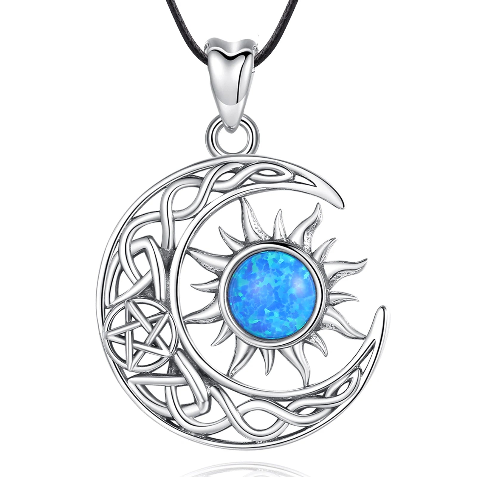 Sterling Silver Sun & Moon Necklace