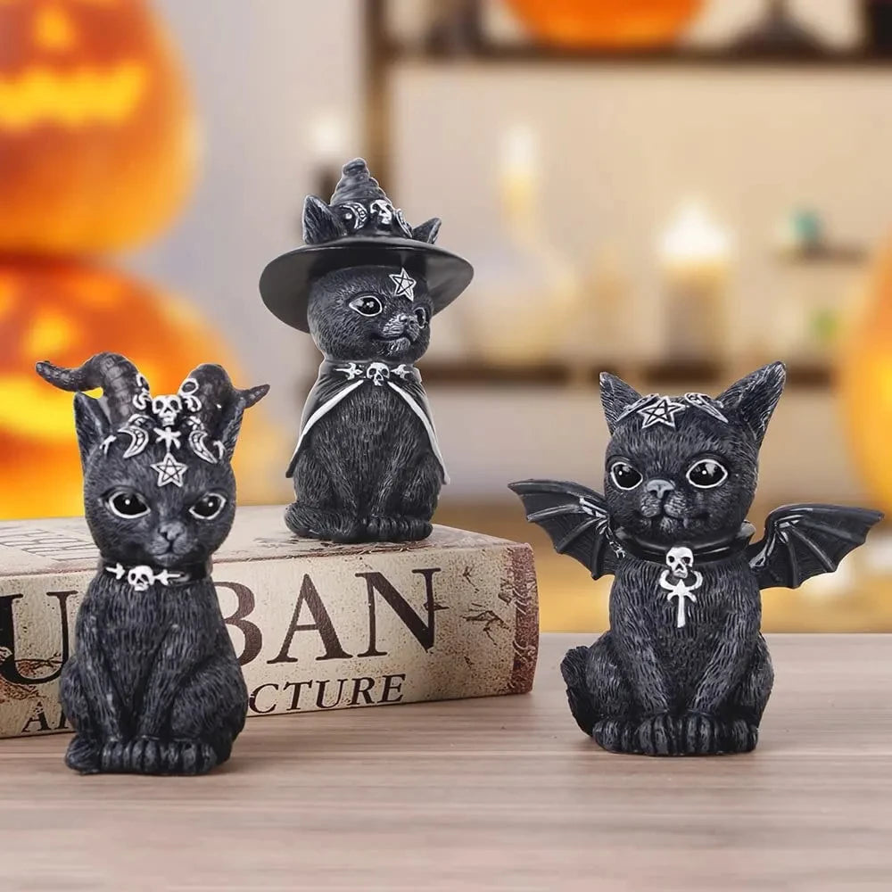 Witch Cat Figurine Desk Ornament