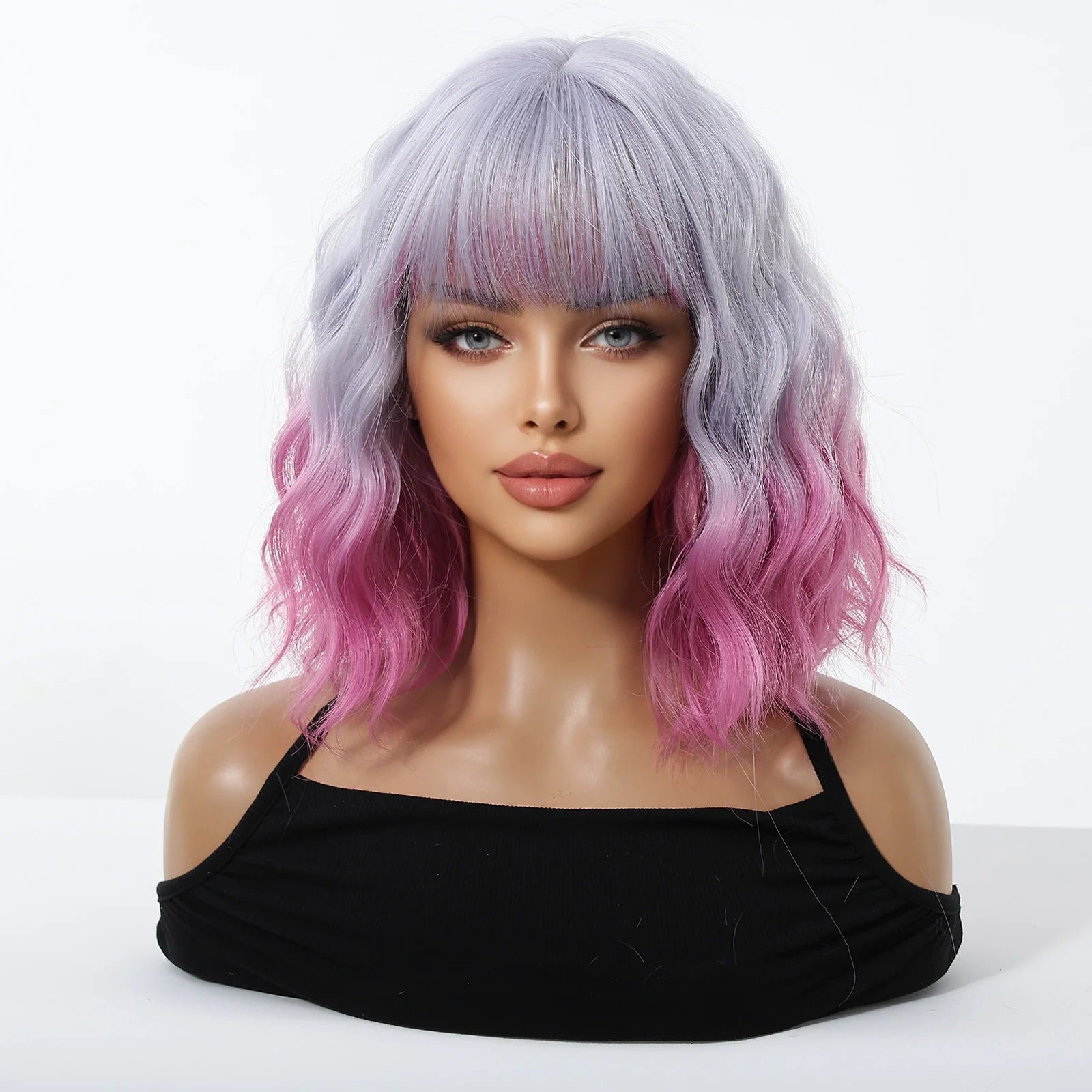 Purple-Pink Gradient Bob Wig