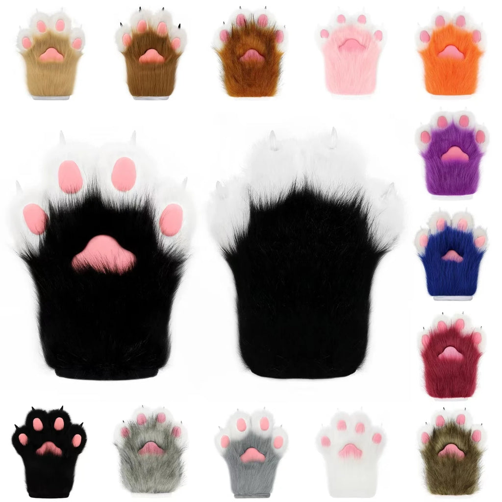 Plush Animal Claw Gloves
