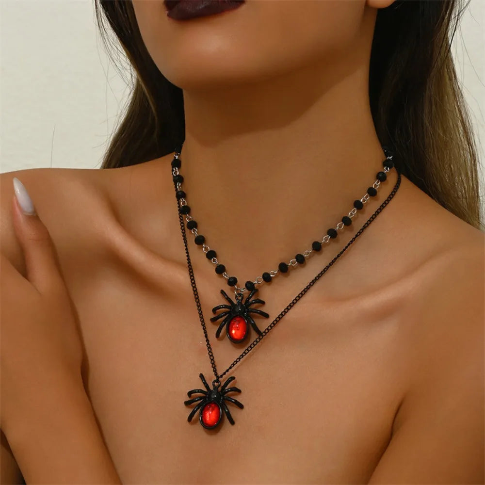 Spider Crystal Beaded Necklace