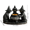Trio Black Cat Candle Holder
