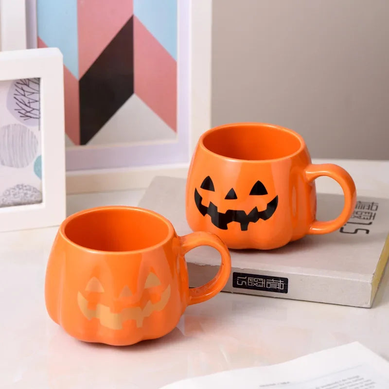 Pumpkin-Shaped Ceramic Mug
