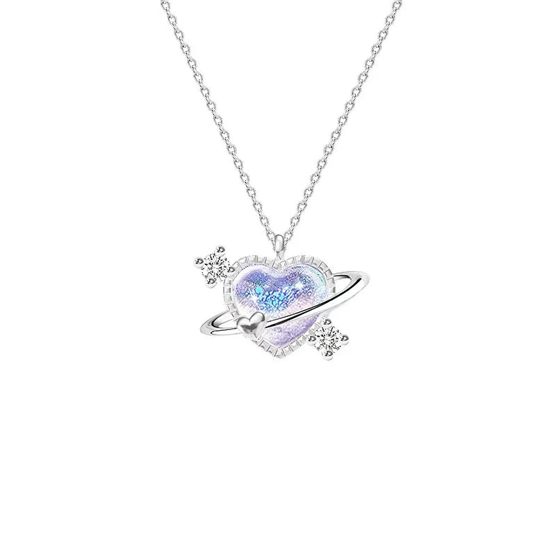 Moon Pentagram Heart Pendant