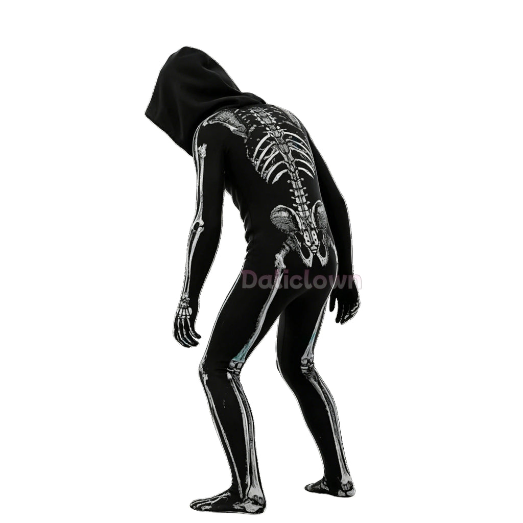 Kids Hooded Skeleton Costume