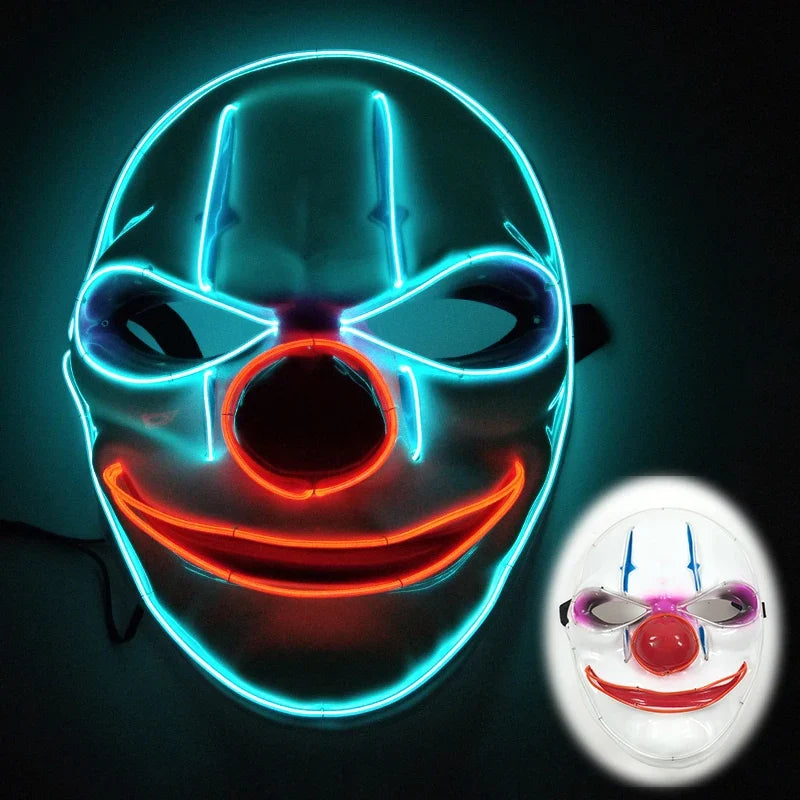 Neon EL Wire Clown Mask