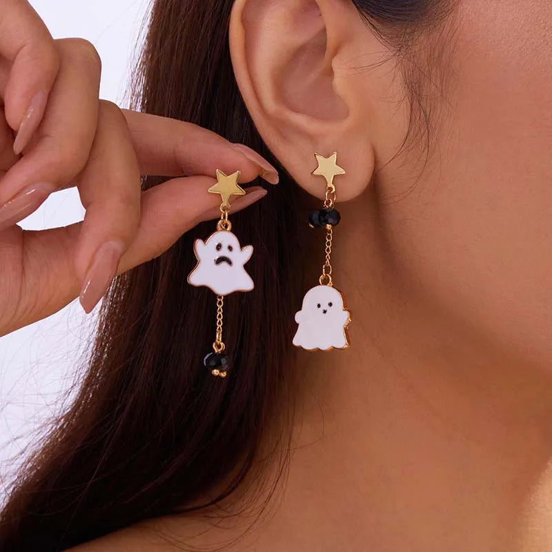 Ghost Dangle Stud Earrings