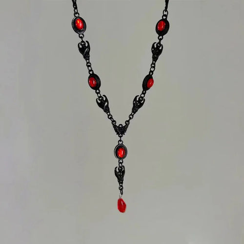 Blood Drop Bat Necklace