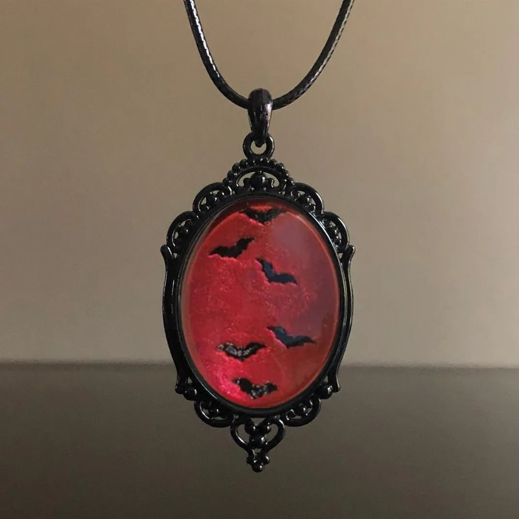 Raven Cross Glass Pendant